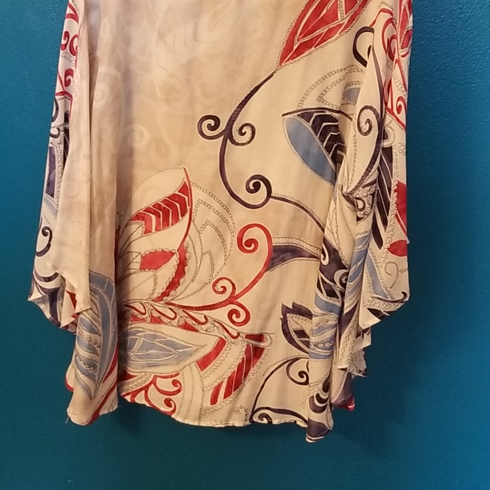 Chico's print poncho sizeS/M could fit Large - Picture 8 of 9